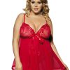 Babydoll Con Lentejuelas En Rojo XXXL COD736P