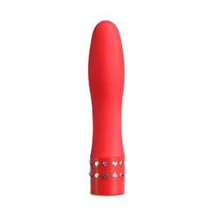 Mini Vibrador Con Joyas De Fantasía Rojo