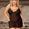 Babydoll Con Copas De Encajes Bordados En Negro XXXL COD926-1P