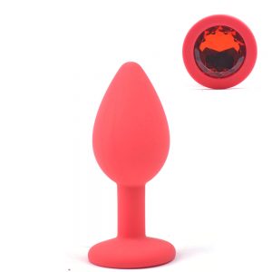 Dilatador Anal Siliconado Joya Redonda Roja 047R