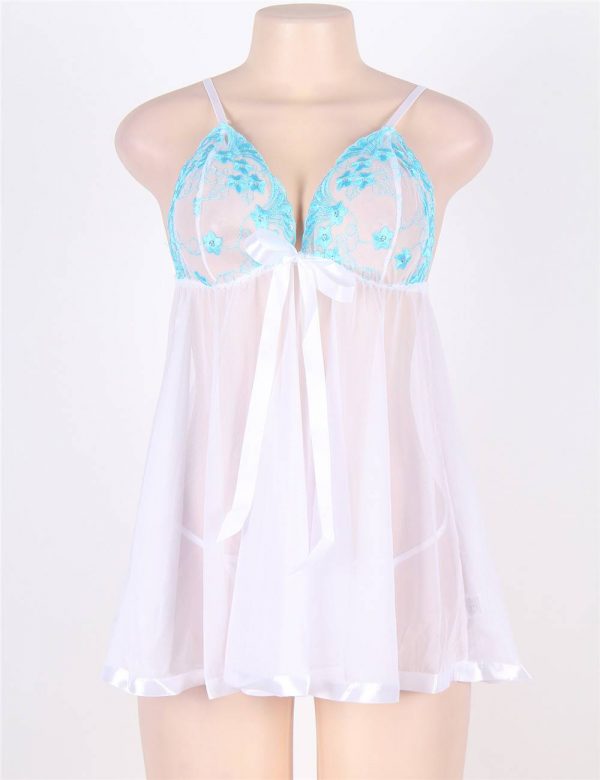 Babydoll Con Lentejuelas En Blanco XXXL COD732