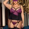 Corset Con Cegadera Negro y Púrpura XXXL COD419