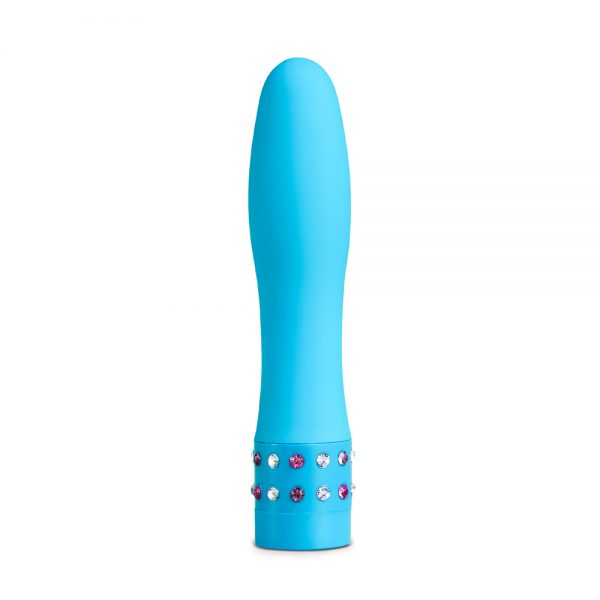 Mini Vibrador Con Joyas De Fantasía Celeste