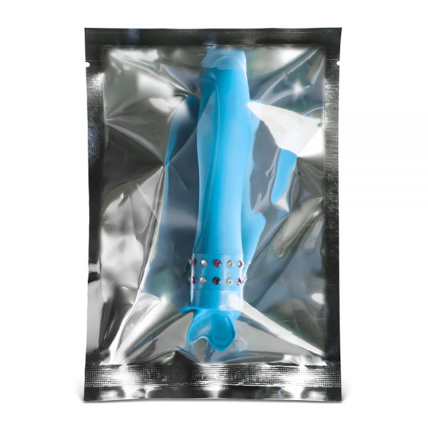 Mini Vibrador Con Joyas De Fantasía Celeste