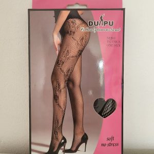 Panty Negra En Fina Red "Mariposas" 40287