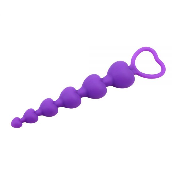 Vara Anal Heart Booty Beads Púrpura