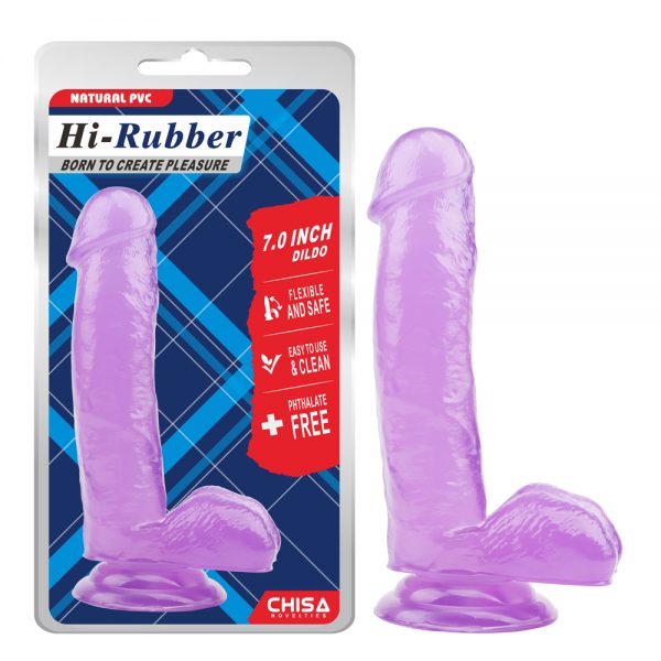 Consolador Hi Rubber 7.0 Inch Dildo - Purple