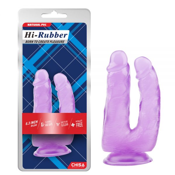 Consolador Doble Penetración Hi Rubber - Purple