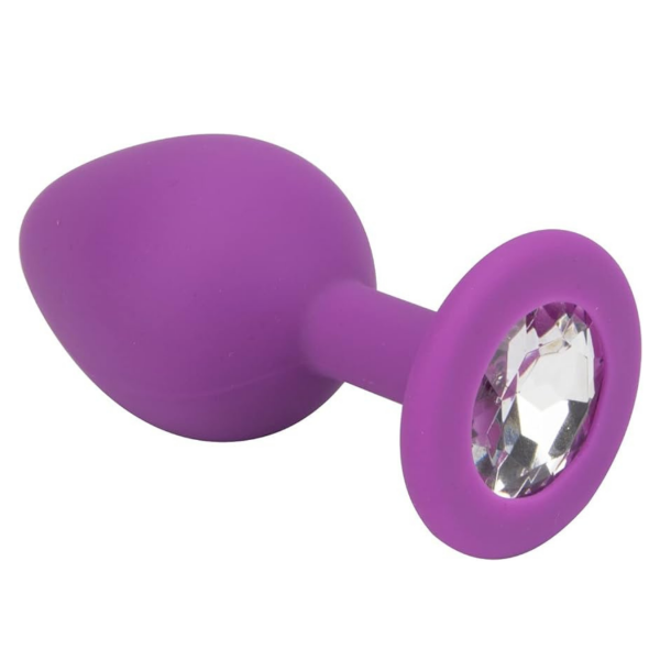 Plug Con Joya Anal En Silicona Púrpura (TALLA M)