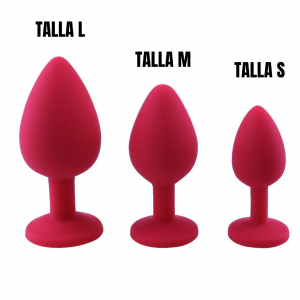 Plug Con Joya Anal En Silicona Roja (TALLA L)