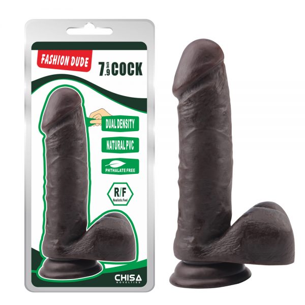 Consolador Dual Density Fashion Dude 7.9" Brown