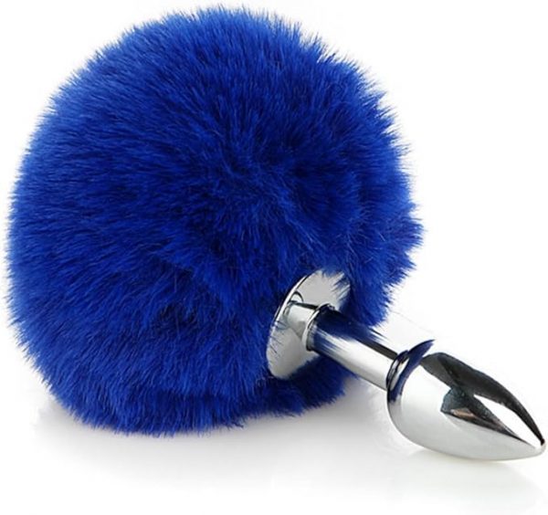 Dilatador Anal Metálico S Con Pompón Azul