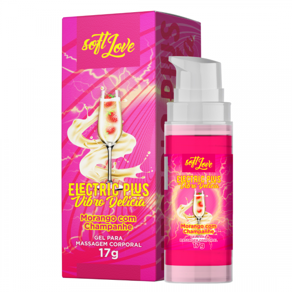Gel Efecto Eléctrico "Vibro Delicia" Sabor Champagne Con Fresas 17 gr.