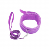 Collar Sado De Ecocuero Con Interior Felpudo Lila